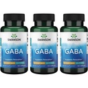 Swanson GABA - Suplemento Aminoácidos Promoción de la calma " Relajación para apoyar el sueño relajante - Fórmula de alta potencia para apoyar los niveles de estrés saludable - (100 cápsulas, 500 mg cada uno) (3 Pack)