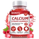 Calcio Citrate 1200mg Gummies con vitamina D3: con calcio Magnesio Zinc Vitamina D3 K2 para hueso Muscle Immune - Ultimate Absorption Suplemento de calcio para hombres y mujeres, sin azúcar