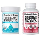 Fisiciano's CHOICE - Optimal Gut Health Bundle: 60 Billion Probiotic 60ct + Digestive Enzymes 90ct for Digestive Comfort and Immune Support