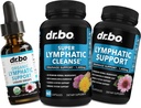 Lymphatic Drainage Suplementos Pills & Drops - Apoyo linfático orgánico gotas líquidos cápsulas de limpieza con Echinacea, Ginger, Dandelion, Red Root Suplemento Lymph Nodo Detox Cleanse System Drainage