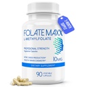 FolateMaxx L-Methylfolate 10mg, 90 cápsulas – Doctor Fórmulo de Folato de Metil para Mujeres y Hombres – High Potency 5-MTHF for Energy, Mood & Focus – Non-GMO, Gluten-Free (3-Month Supply)
