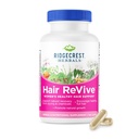 RidgeCrest Herbals Hair ReVive, Suplemento nutricional para el cabello con vitamina C, Biotina (6000mcg), zinc y cobre, Vitaminas para el cabello para las mujeres para apoyar el cabello saludable, la piel y las uñas (120 caps, 30 servidos)