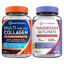 Recetas del médico Complejo multi Collagen &amp; Magnesium Glycinate Bundle, Rejuvenecimiento completo del cuerpo, Relaja &amp; Alivio, Collagen Capsules 90 ct &amp; Magnesium Capsules 90 ct