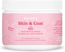 Bocce's Bakery Skin &amp; Coat Supplement for Dogs, Daily Chews Made in The USA with Vitamin E &amp; Essential Fatty Acids, Supports Healthy Skin & Coat, Salmon, 60 ct, Red (DG-SP-SKIN60)