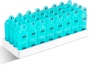 Organizador de píldoras mensuales Daviky 2 veces al día, 30 días caja de píldoras AM PM con contenedor separado, un mes caso de medicina dos veces al día para mantener vitaminas, suplementos y medicamentos (cyan)