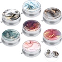 Caja redonda de 7PCS, ULENDIS 3 Compartimiento Portable Cute Travel Pill Case Medicine Tablet Vitamin Holder Organizador, Pintura decorativa Medicamentos Contenedor de almacenamiento para bolsillo de bolsillo