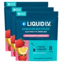Líquido I.V.® Hydration Multiplier - Strawberry Lemonade  durable Electrolyte Powder Drink Mix Silencio 3 Pack (48 Servimientos)