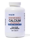 Calcio de ostra mayor con vitamina D3 500 mg / 5 mcg (200 UI) - Suplemento diario de calcio - 300 tabletas (1 paquete)