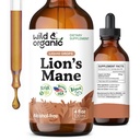 Wild & Organic Lions Mane Liquid Drops - Cerebro &amp; Focus Support - Lion's Mane Mushroom Suplemento - Hericium Erinaceus Mushroom Drops - Vegan, Sugar &amp; Alcohol-Free Extract Tintura - 4 fl oz