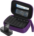 PU semanal Pill Bag Organizador Caso 2 veces al día, AM Caja de Píldora diaria para mantener la vitamina, aceite de pescado, suplementos y medicina (Purple)