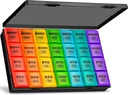 XL Gran organizador semanal de píldoras 4 veces al día, 7 días cajas y organizador AM PM, Big Compartments Pill Case, organizador mensual de medicamentos 28 días dispensador de aceites de pescado