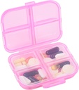 Organizador de píldoras de viaje pequeños 8 compartimentos de presión Caja de tenedor de píldoras - Portable Medicine Container Case - Daily Weekly Medication Organizer