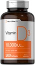 Horbäach Vitamina D3 10000 UI TEN 500 Softgels TENIDO NO GMO, Gluten Suplemento gratuito TENIDO Valor Tamaño ANTE 250mcg ANTE Fórmula de alta potencia
