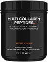 Péptidos Multi Collagen + Probióticos Edición Negra, Vitamina C, Suplemento Hialurónico de Acid Powder, Grass-Fed, Pasture-Raised, Hydrolyzed, Zero Carbs, Tipo I, II, III, V &amp; X, Desflavorado, 21oz