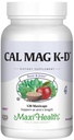 Maxi Health Men and Women 500 mg Suplemento de calcio con vitamina D3 (2000 UI), Magnesio (250 mg) y Vitamina K2 (150 mcg) - Bono, dientes y soporte conjunto - 120 cápsulas