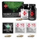Rescue Detox 10 Day Kit de desintoxicación permanente - 132ct Capsules  durable Full Body Cleanse with Bonus Instant ICE Caps