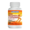 MgSport Magnesium Zinc Suplemento con vitaminas B6, B9, Alta Absorción Combinación de magnesio de zinc para soporte inmunitario, recuperación muscular, EZ-MG Fácil en Stomach, 120 cápsulas