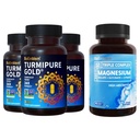 BioEmblem Complejo de Magnesio Triple y BioEmblem Curcumina Turmérica con TurmiPure Estudiada Clínicamente - Soporte Conjunto, Inflamación Saludable Suplementos Turméricos