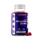 Vitamatic Melatonin 20mg Gummies for Adults, 30 Servings - 60 Cuenta - Suplemento No-Habit Forming