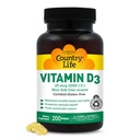 Country Life Vitamin D3 1000 UI Soft Gels, Grande, 200 sg, 200 Conde