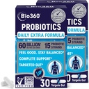 Extra Strength Probiotic for Digestive Health and Immune Support, 60 Billion CFU & 15 Strains, Gut Health Probiotics for Men and Women Supports Occasional Constipation, Diarrhea, Gas &amp; Bloating, 60CT