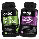 Body Detox Cleanse & Charcoal Capsules - Intestinal Digestive Support Suplementos para Stomach Gut Health - Pro Gut Health Intestine Supplement Binder Stomach - Wormwood Black Walnut Complex & Cloves