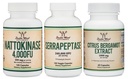 Suplemento de Nattokinase (120 cápsulas), Serrapeptase (120 cápsulas), Citrus Bergamot (60 cápsulas)