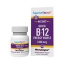 Fuente superior NO Shot Quick Energy Burst B-12 1000 mcg - Premium Nervous System Support Suplemento - No Gluten-Free - 100 MicroLingual Instant Dissolve Tablets