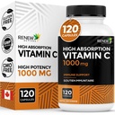 ACTIVES RENEW Maximum Strength Vitamin C 1000MG per Serving – Antioxidant &amp; Immune Booster for General Health, Bones, Teeth & Gums – Non-GMO, Sugar-Free, 4-Month Supply – Made in Canada – 120 Capsules