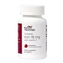 Bariatric Advantage Iron 18 mg with Vitamin C Chewable - Ferronyl Carbonyl Iron - Gentle on Stomach - Strawberry - 90 Count