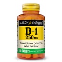 MASON NATURAL Vitamina B,1 Thiamine 250 mg, 100 Day Supply Dietary Supplement, Easy,to,Swallow Tablets, Support Energy Production &amp; Healthy Metabolism