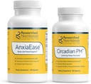Investigación Nutricional Relajación Soporte Bundle - AnxiaEase Stress, Cortisol Management &amp; Mood Support Supplement (120 Capsules) & Circadian PM for Peaceful Nights (90 Capsules)