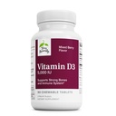 Terry Naturalmente Vitamina D3 - Bone Health & Bone Strength Suplemento - Suplemento dietético para el sistema inmunológico &amp; Brain Support - 5,000 UI Vitamina D Tabletas con sabor a baya mixta - 90 tabletas chewable