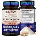cultivar vitamina Multi Collagen Capsules 1800MG (Tipos I, II, III, V &amp; X) - No GMO, Grass Fed Collagen - Anti Aging Support for Hair, Skin, Nails - Protein Pills for Joint Support - 90 cápsulas