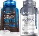 Herbtonics Apple Cider Vinegar Capsules Plus Keto BHB tóxico Fat Burner &amp; Weight Loss Suplemento para Hombres - Foli-Tonic DHT Blocker &amp; Hair Loss Suplemento