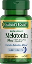 Bounty Melatonin, 100% Drug Free Sleep Aid, Dietary Supplement, Promotes Relaxation and Sleep Health, 10mg, 45 Quick Dissolve Tablets