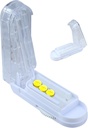 Divisor de cuchilla ajustable para pequeñas y pequeñas píldoras, más grandes píldoras, divisor de pila con dispositivo de centro Corta de forma precisa Múltiples píldoras por vez, cutter con cuchilla de afeitado oculta