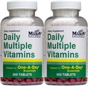 Múltiples vitaminas diarias Comparar con uno Un día Esenciales Multivitamina Suplemento Multimineral 365 Tablas por Botella Pack de 2 Total 730 Tabletas
