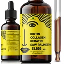 Líquido Biotina Collagen Keratin 4fl oz Suplementos líquidos para mujeres - Ampliar Fórmula Pelo Piel uñas Suplemento con 10000mcg Collagen 5000 mcg Biotina 5000 mcg Keratin 5000 mcg Saw Palmetto