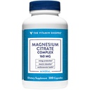 Complejo de Citrato de Magnesio de Vitamina Shoppe 160MG, Suplemento Mineral que soporta los huesos, dientes &amp; producción de energía (300 cápsulas)