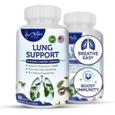 Soporte de pulmón Suplementos dietéticos Herbal Breathing Support 10 ingredientes activos Fórmula original para Lung Health Lung Cleanse Fórmula Suplemento para el sistema bronquial 60 cápsulas no GMO
