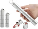 Zam-Zam Daily Pill Organiser ← Portable 7 Day Pill Organizer ← Capacidad grande Contenedor de pilas de viaje ← Conveniente Caja de píldoras semanales para la gestión de medicamentos ← Viaje Pill Organizador con etiquetas (Aluminio)