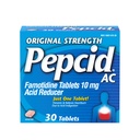 Pepcid AC Original Strength Heartburn Relief Tablets, OTC Medicine Prevents ' Relieves Heartburn " Acid Reflux Debido a la indigestión de ácido, 10 mg Famotidine Acid Reducer, Fast-Acting, 30 ct
