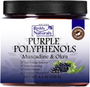 Naturales de Reddy - Suplemento de polifenoles púrpura con extracto de semilla de hierba de muscadina - Natural Gut Health Support Polvo con Okra Extract, Antioxidante Blend for Energy " Digestive Health (30 Servings)