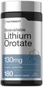 Horbäach Lithium Orotate 130mg | 180 Capsules | Non-GMO, Gluten Free, Vegan | 5mg Bioavailable Elemental Lithium