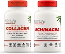 Completa vida Collagen hidrolizado y Echinacea Capsules - Suplementos dietéticos - Bovine Collagen Pills for Women and Men - Echinacea Purpurea Extracto, Gluten-Free - 90 Veggie Capsules Cada uno