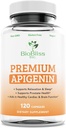 Suplemento de apigenina – 50mg 120 Caps, 4 Mes Bioflavonoide de Potente de Suministros Antioxidante.*Ayuda de mantenimiento para la relajación, salud de próstata &amp; Más* No GMO -Gluten Free- Vegan