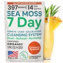 Atlantic Naturals Sea Moss 7 Day Detox Liver, Gallbladder & Kidney Cleanse - Soporte con Dandelion Root, Milk Thistle, Burdock Root, Red Clover, Chanca Piedra - Pineapple Flavor Drink Mix (14 oz)