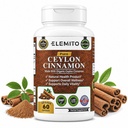 Ceylon Cinnamon Capsules 1200mg | Pure Organic Ceylon Cinnamon | Non-GMO, Vegan, Gluten-Free | Antioxidant & Metabolism Support | Veggie Capsules for Men & Women