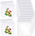 Zonon Pill Pouch Bags Zippered Reusable Pill Baggies Clear Plastic Bags Self Sealing Travel Medicine Organizer Storage with Slide Lock for Cod Liver Oil, and Small Items(12 piezas)